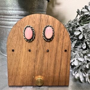 Sterling Silver Pink Queen Conch Oval Stud Earrings | 925 | Handcrafted